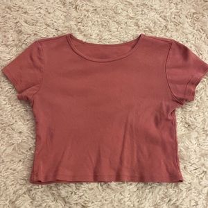 red brandy melville cropped t-shirt